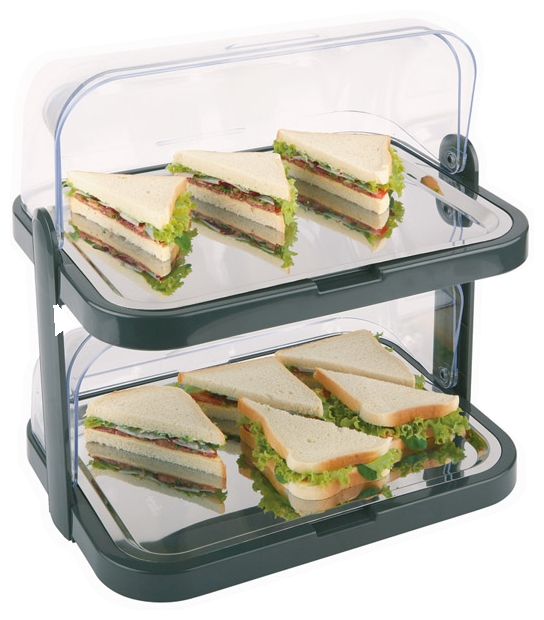 Buffetvitrine -DOPPELDECKER- 44 x 32 cm, H: 44 cm , Schwarz