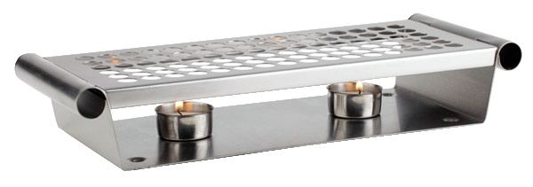 Speisenwärmer, 2-flammig 34 x 13 cm, H: 6 cm , Edelstahl