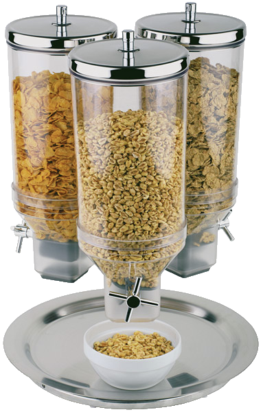Cerialienspender -ROTATION- Ø 38 cm, H: 54 cm , Edelstahl